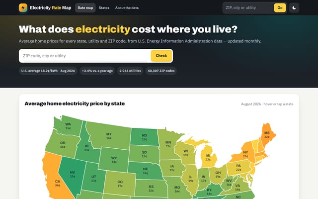 Electricity Rate Map preview