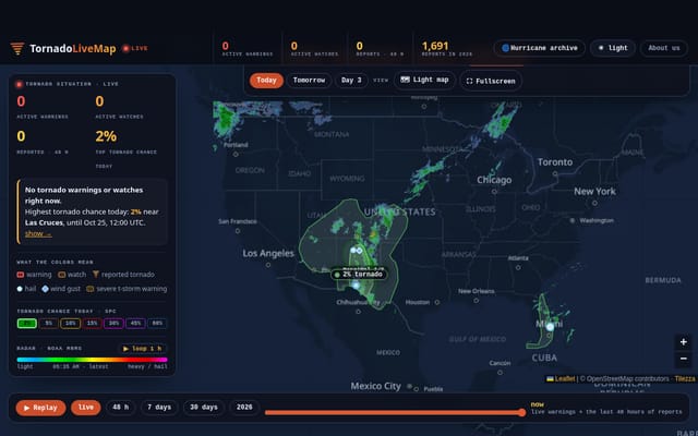 Tornado Live Map preview