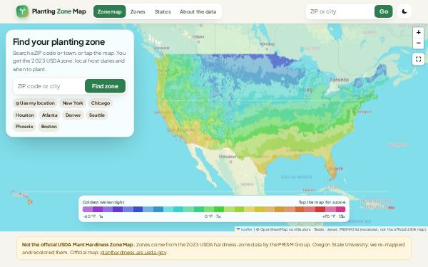 Planting Zone Map preview